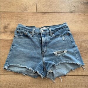 Levi's Shorts Womens 29 High Rise Denim Distressed Frayed Hem 72878-0021